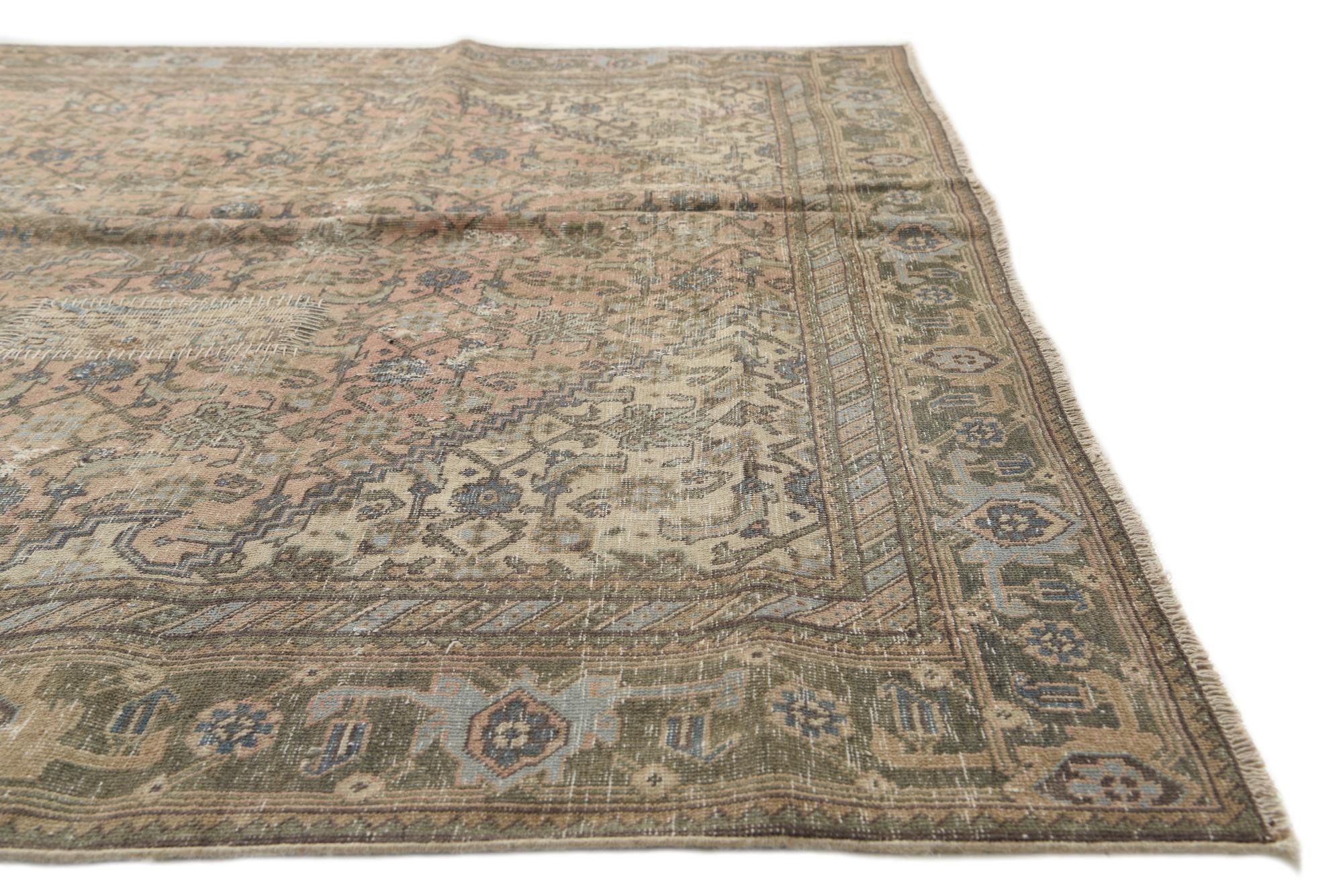 6' 7 x 9' 4 Hand Knotted Ultra Vintage Persian Wool Rug