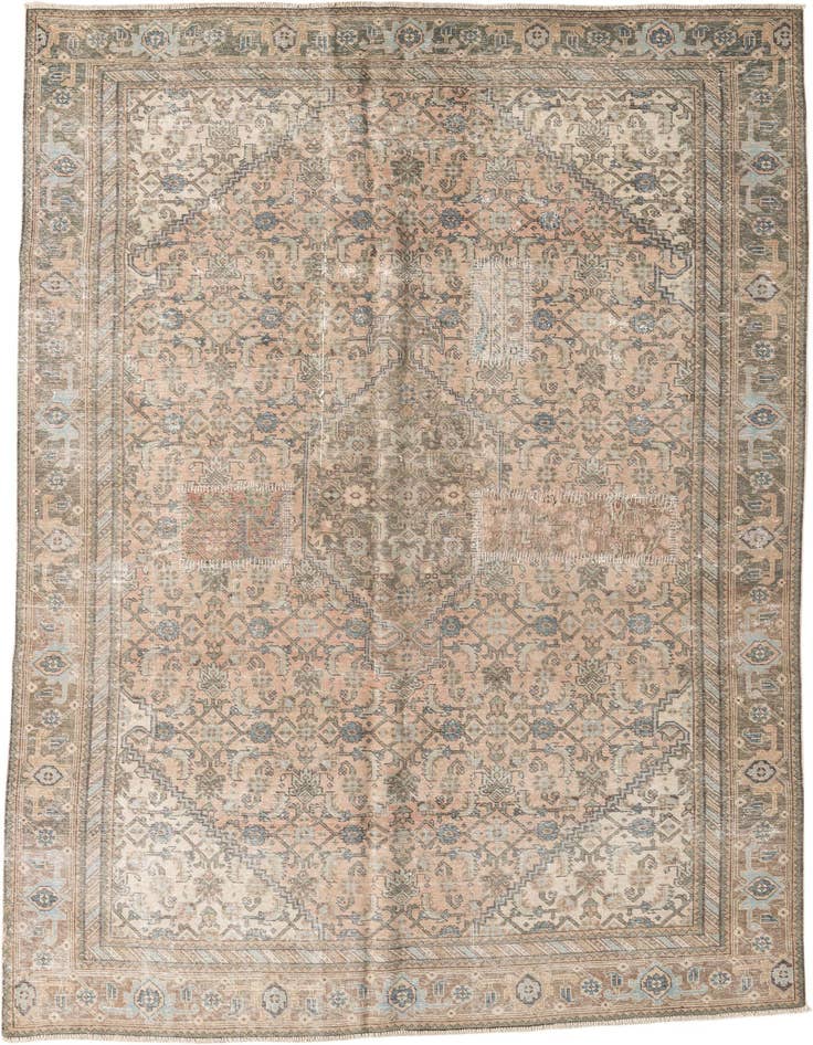 Detail image of 6' 7 x 9' 4 Hand Knotted Ultra Vintage Persian Wool Rug