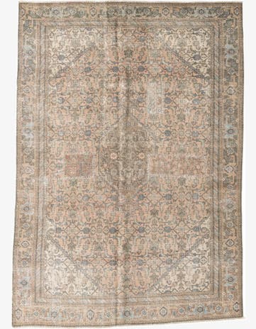 6' 7 x 9' 4 Hand Knotted Ultra Vintage Persian Wool Rug