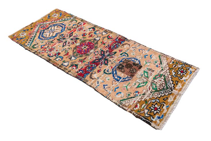Detail image of 2' 2 x 5' 3 Hand Knotted Ultra Vintage Persian Wool Runner Rug