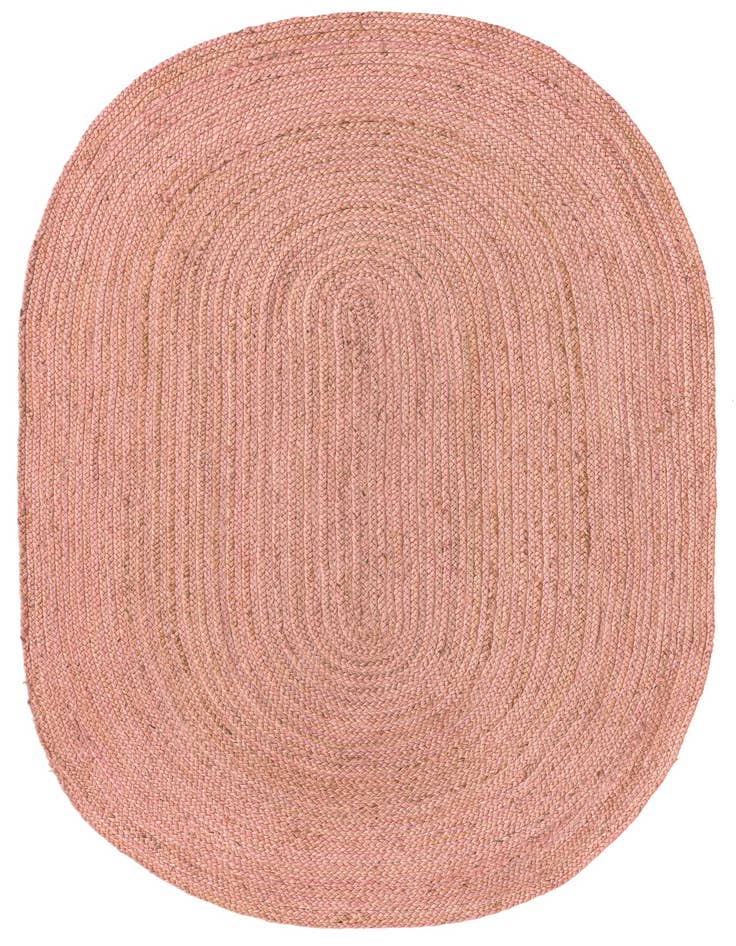 Detail image of 5' 1 x 8'  Hand Braided Jute Oval Rug