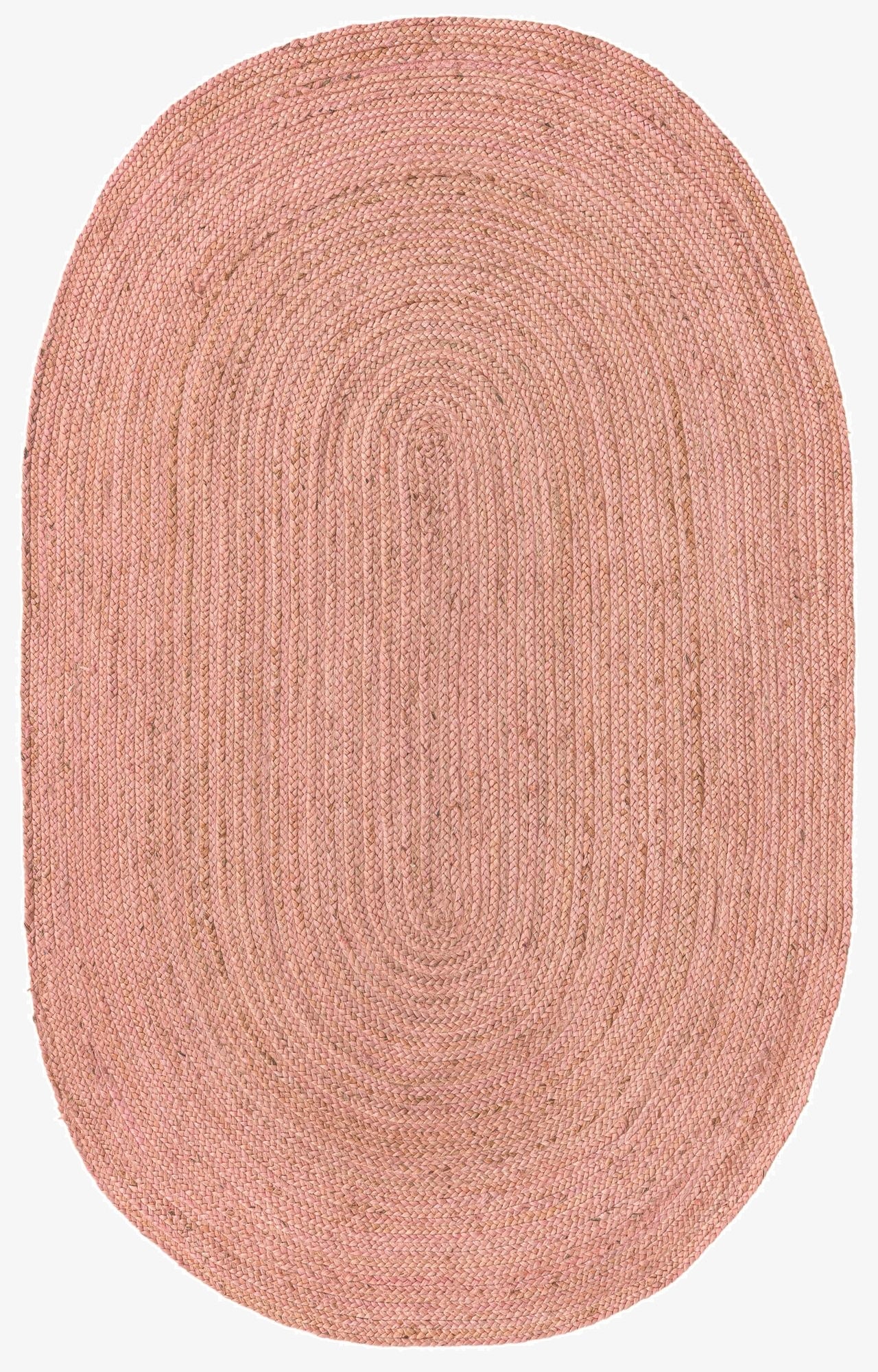 5' 1 x 8'  Hand Braided Jute Oval Rug