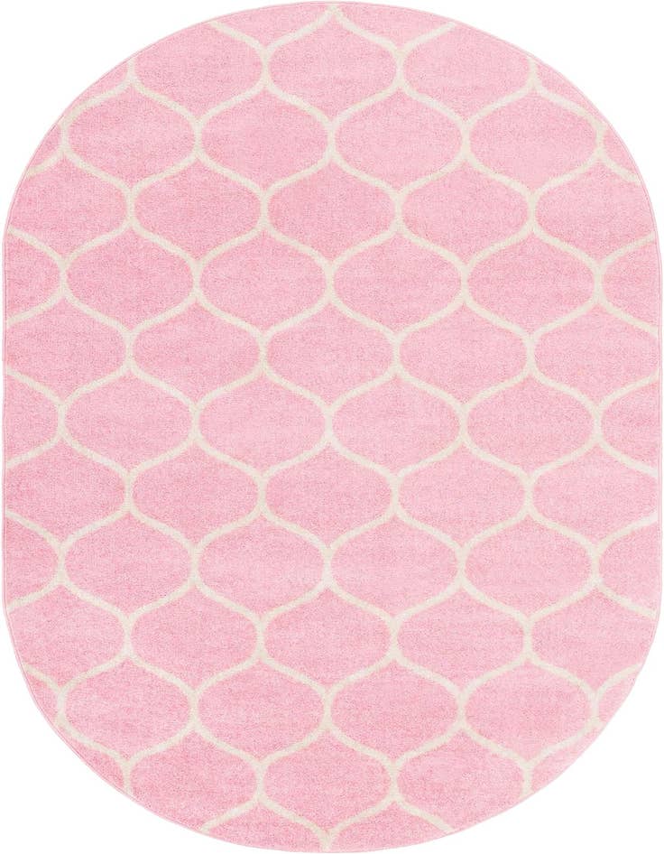 Detail image of 7' 10 x 10' Lattice Frieze Oval Rug