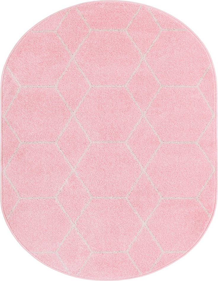 Detail image of 3' x 5' 3 Lattice Frieze Oval Rug