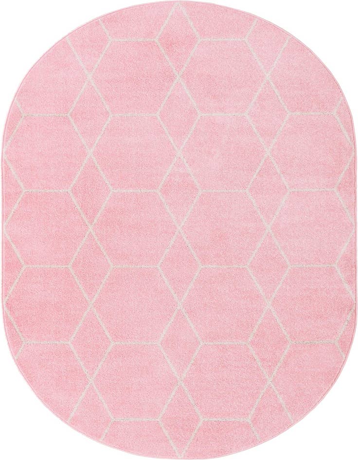 Detail image of 5' 3 x 8' Lattice Frieze Oval Rug