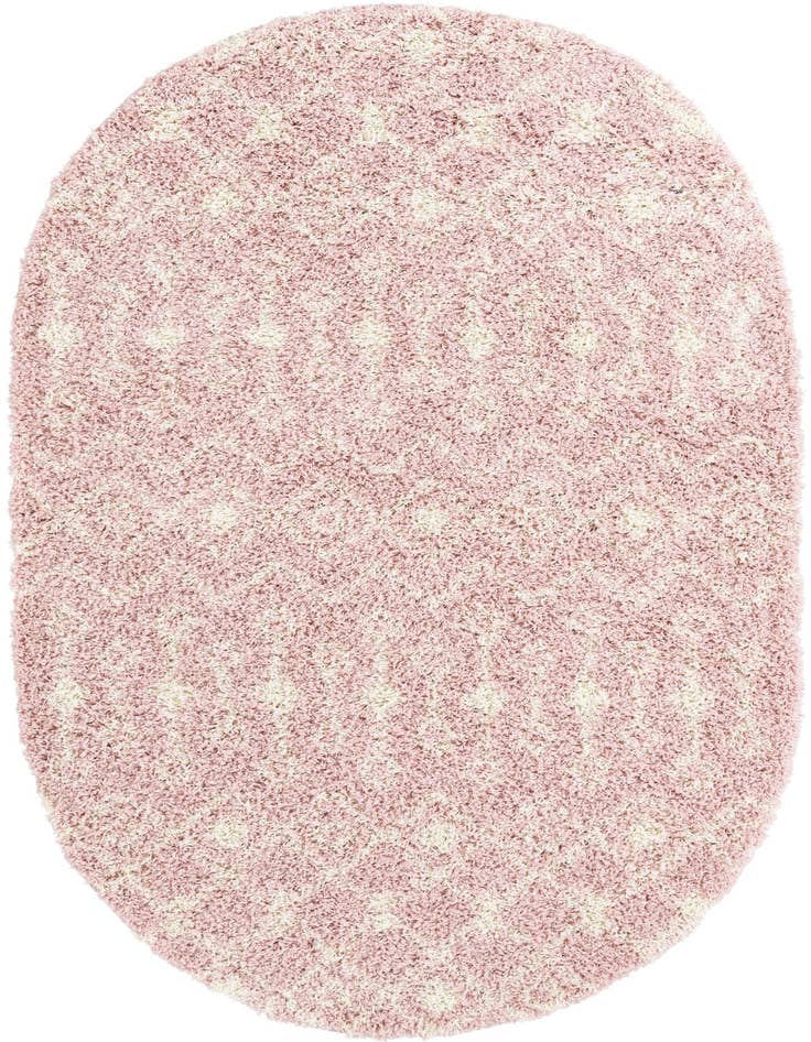 Detail image of 5' 3 x 8' Moroccan Trellis Shag Oval Rug
