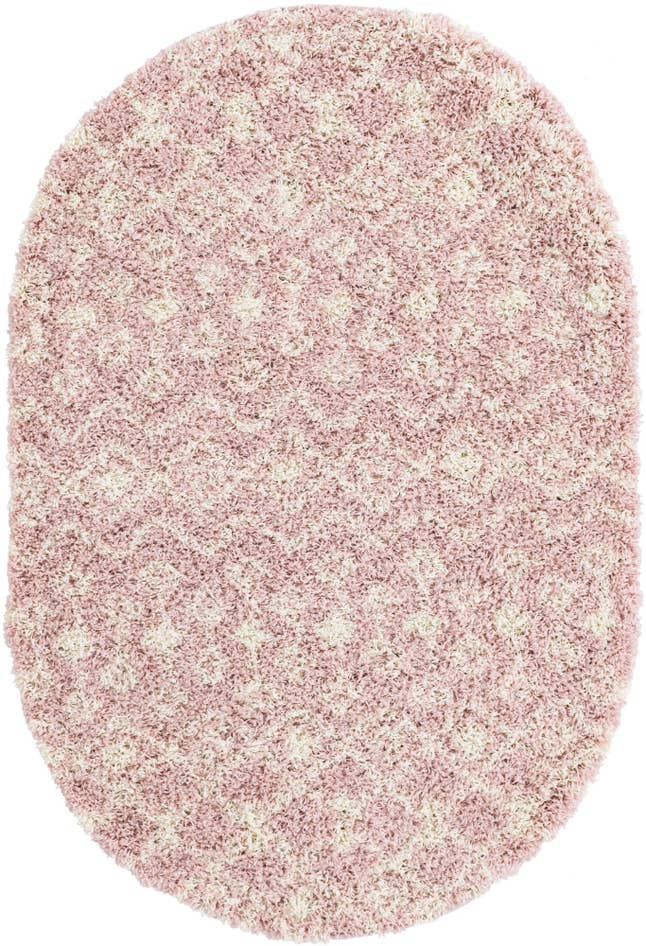 Detail image of 4' x 6' Moroccan Trellis Shag Oval Rug