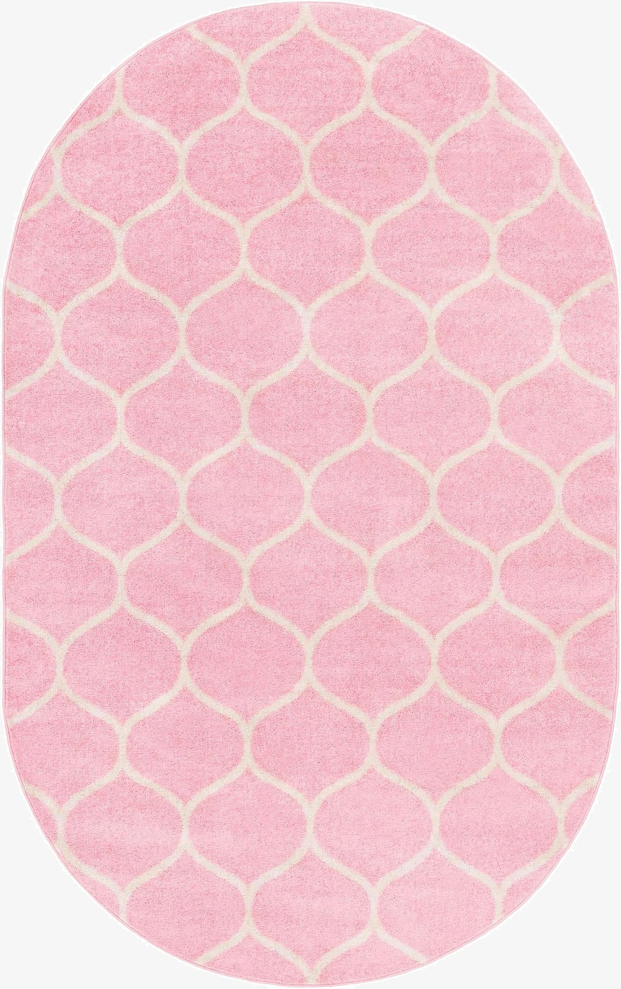 Primary image 5' 3 x 8' Trellis Frieze Oval Rug
