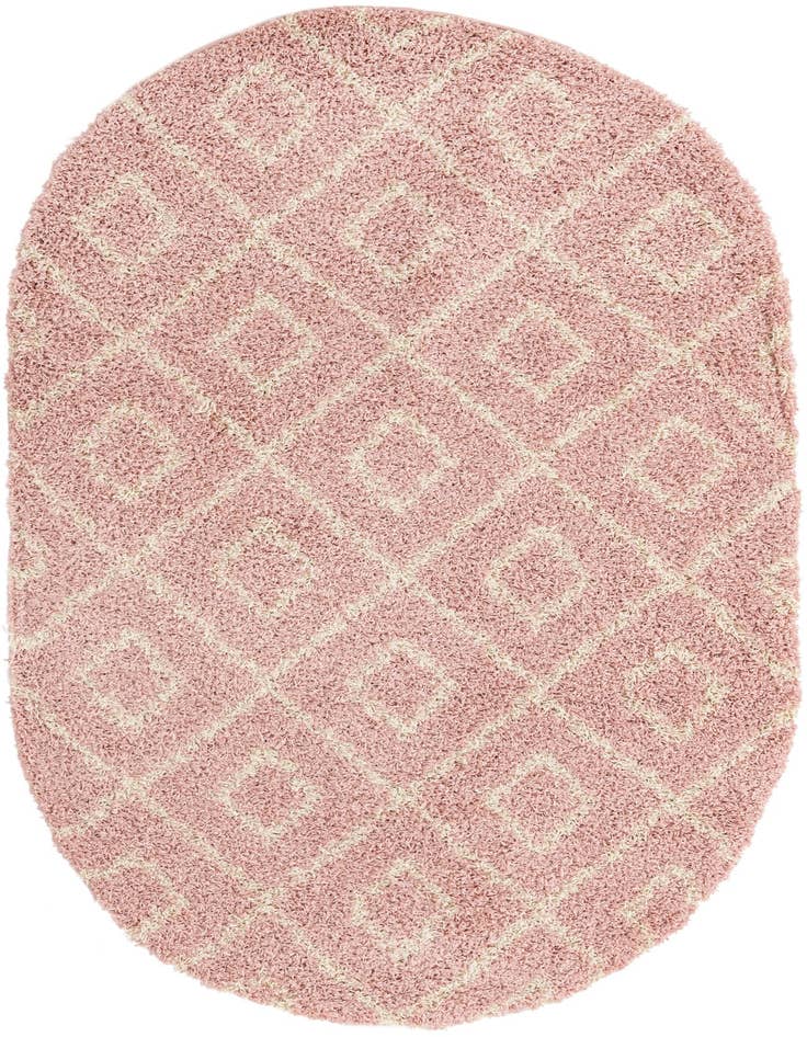 Detail image of 5' 3 x 8' Trellis Shag Oval Rug