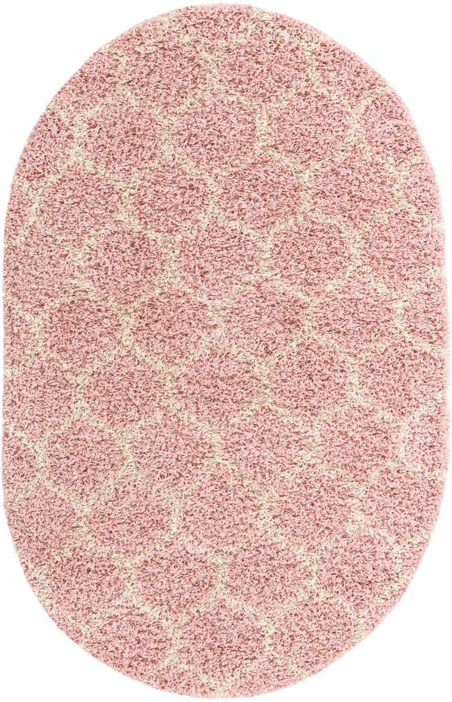 5' 3 x 8' Trellis Shag Oval Rug