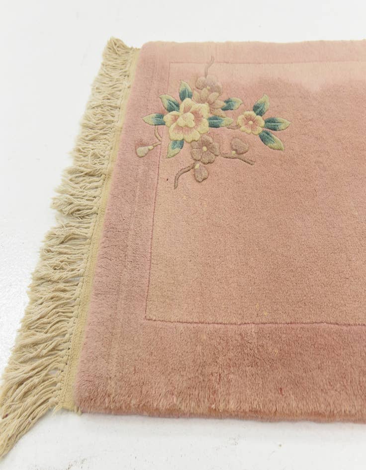 Detail image of 2' 4 x 4' 8 Hand Knotted Antique Finish Wool Rug