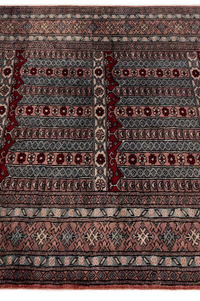 4' 2 x 6' 3 Hand Knotted Bokhara Oriental Wool Rug