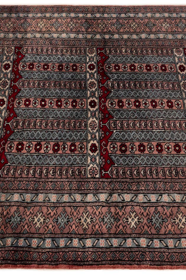 Detail image of 4' 2 x 6' 3 Hand Knotted Bokhara Oriental Wool Rug