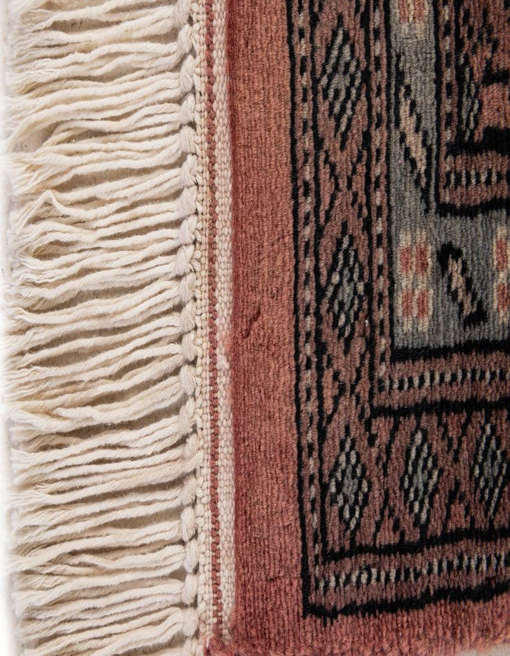 Detail image of 4' 2 x 6' 3  Hand Knotted Bokhara Oriental Wool Rug