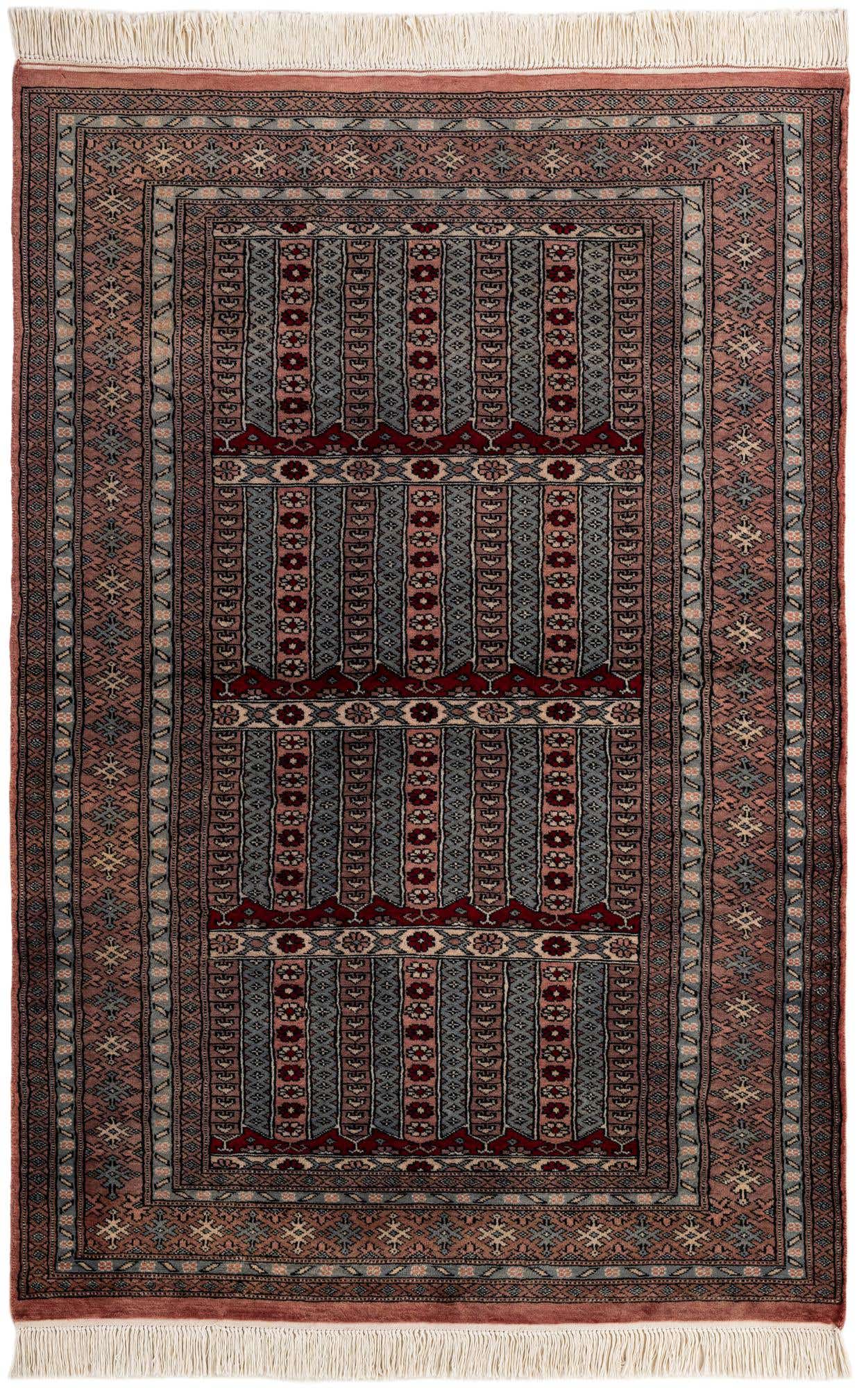 4' 2 x 6' 3 Hand Knotted Bokhara Oriental Wool Rug
