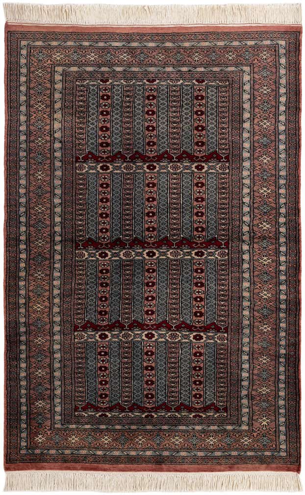 4' 2 x 6' 3 Hand Knotted Bokhara Oriental Wool Rug