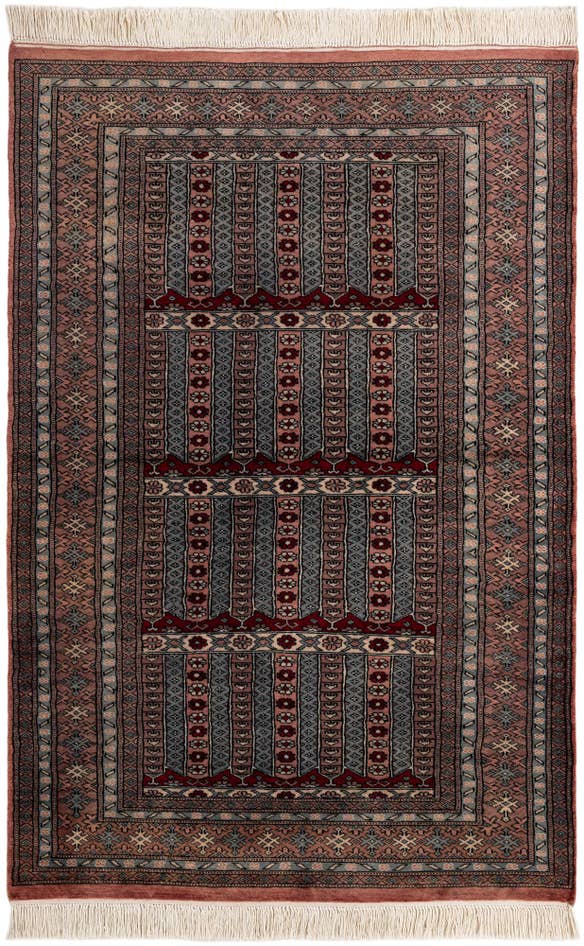 Detail image of 4' 2 x 6' 3 Hand Knotted Bokhara Oriental Wool Rug