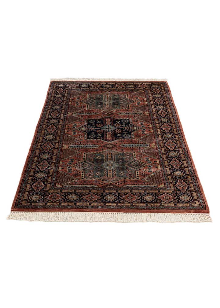 4' 3 x 6' 5 Hand Knotted Bokhara Oriental Wool Rug