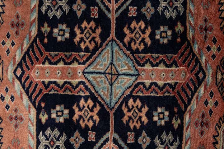 4' 3 x 6' 5 Hand Knotted Bokhara Oriental Wool Rug
