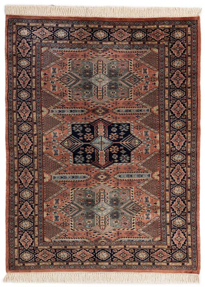 4' 3 x 6' 5 Hand Knotted Bokhara Oriental Wool Rug
