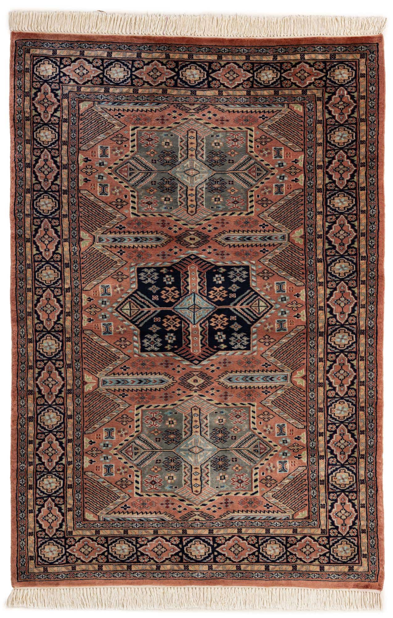 4' 3 x 6' 5 Hand Knotted Bokhara Oriental Wool Rug