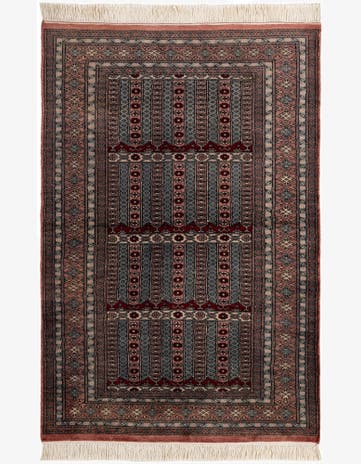 4' 2 x 6' 3 Hand Knotted Bokhara Oriental Wool Rug