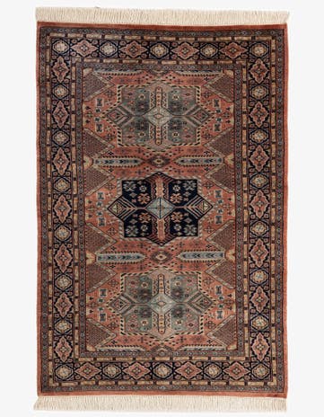 4' 3 x 6' 5 Hand Knotted Bokhara Oriental Wool Rug