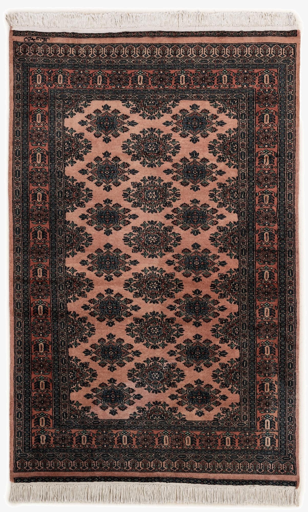 4' 3 x 6' 7  Hand Knotted Bokhara Oriental Wool Rug