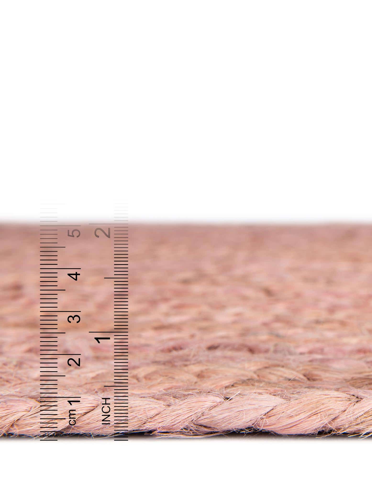 Custom Light Pink Handmade Braided Jute Rug