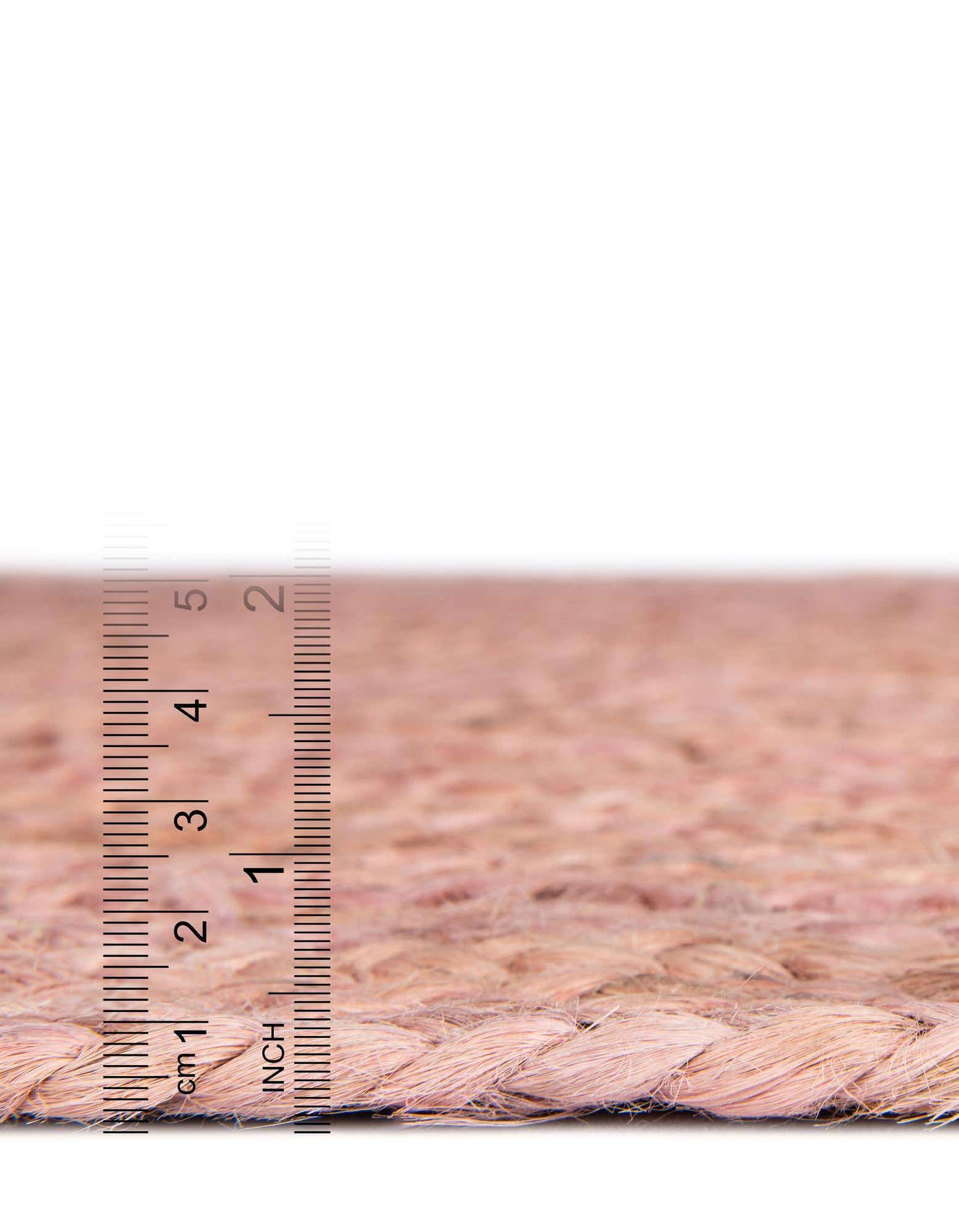 Custom Light Pink Handmade Braided Jute Rug
