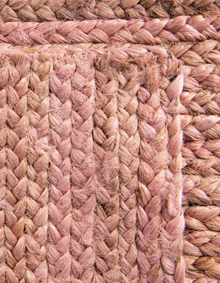 Detail image of Custom Light Pink Handmade Braided Jute Rug