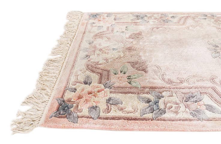 Detail image of 2' 4 x 4' Hand Knotted Carved Pekin Rug