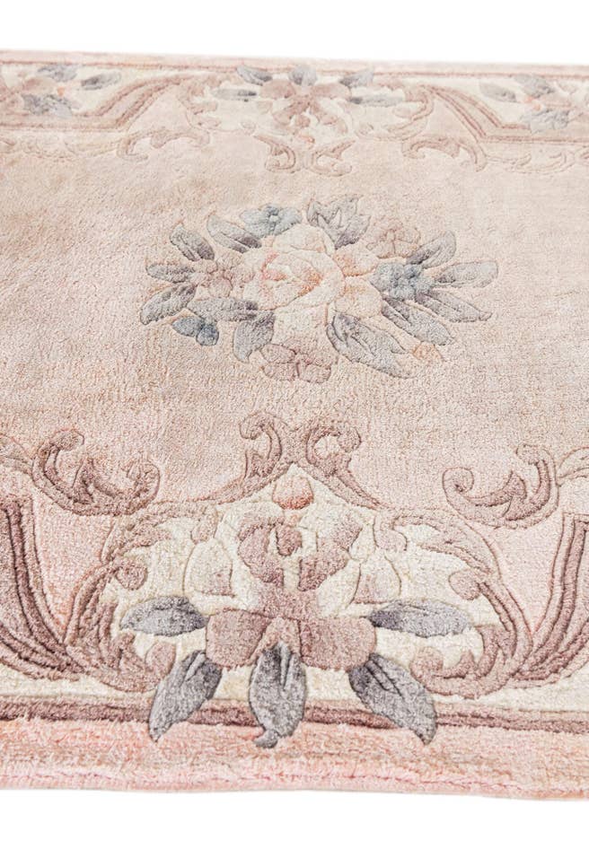 Detail image of 2' 4 x 4' Hand Knotted Carved Pekin Rug