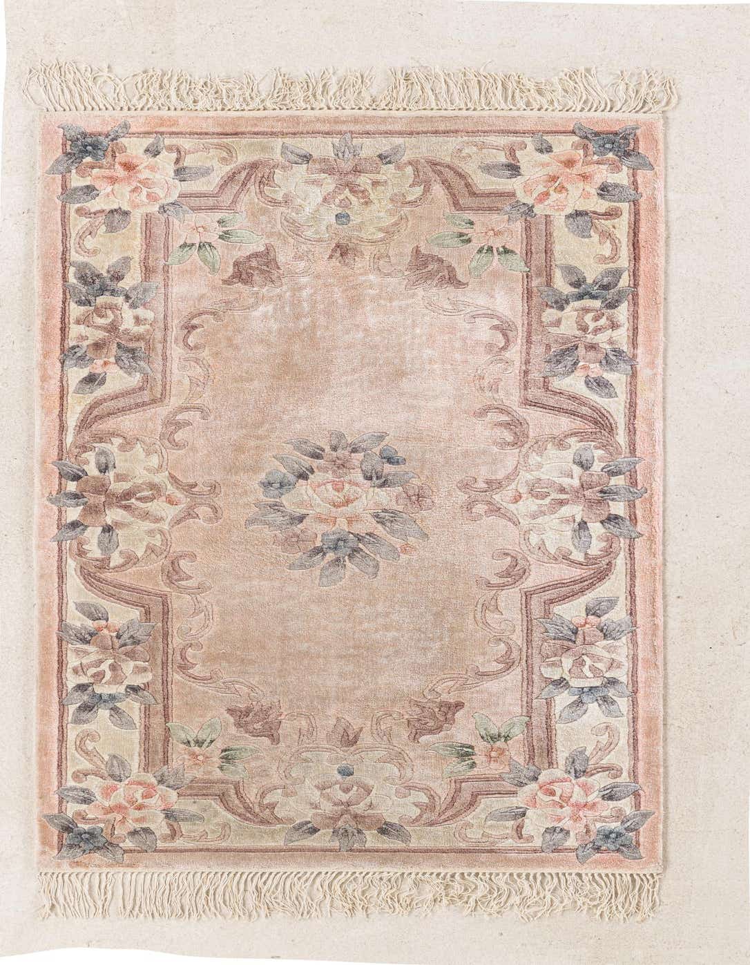 2' 4 x 4' Hand Knotted Carved Pekin Rug