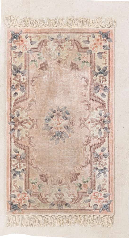 2' 4 x 4' Hand Knotted Carved Pekin Rug