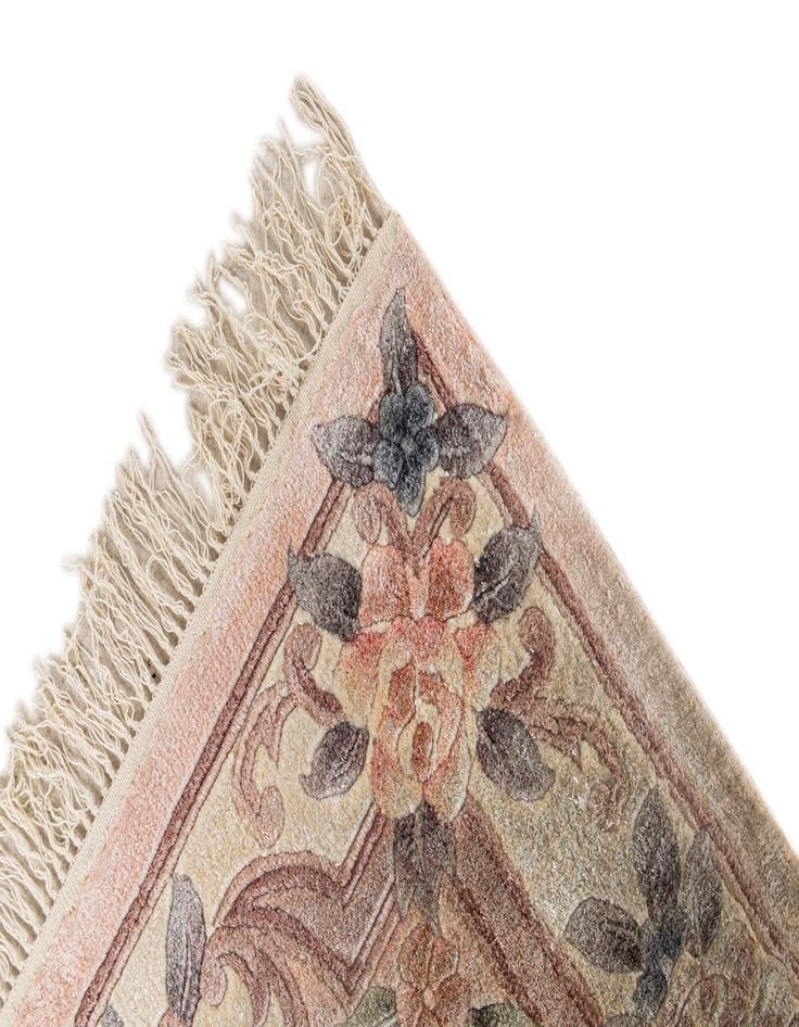 Detail image of 2' 4 x 4' Hand Knotted Carved Pekin Rug