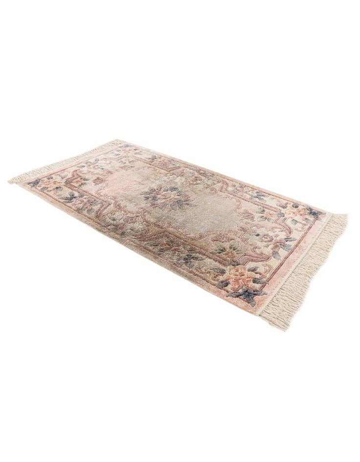 Detail image of 2' 4 x 4' Hand Knotted Carved Pekin Rug