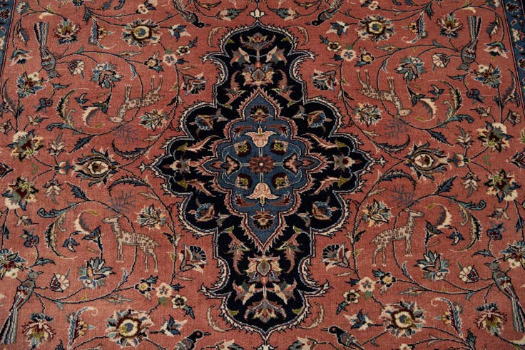 Detail image of 6' 1 x 8' 9 Hand Knotted Isfahan Oriental Wool Rug