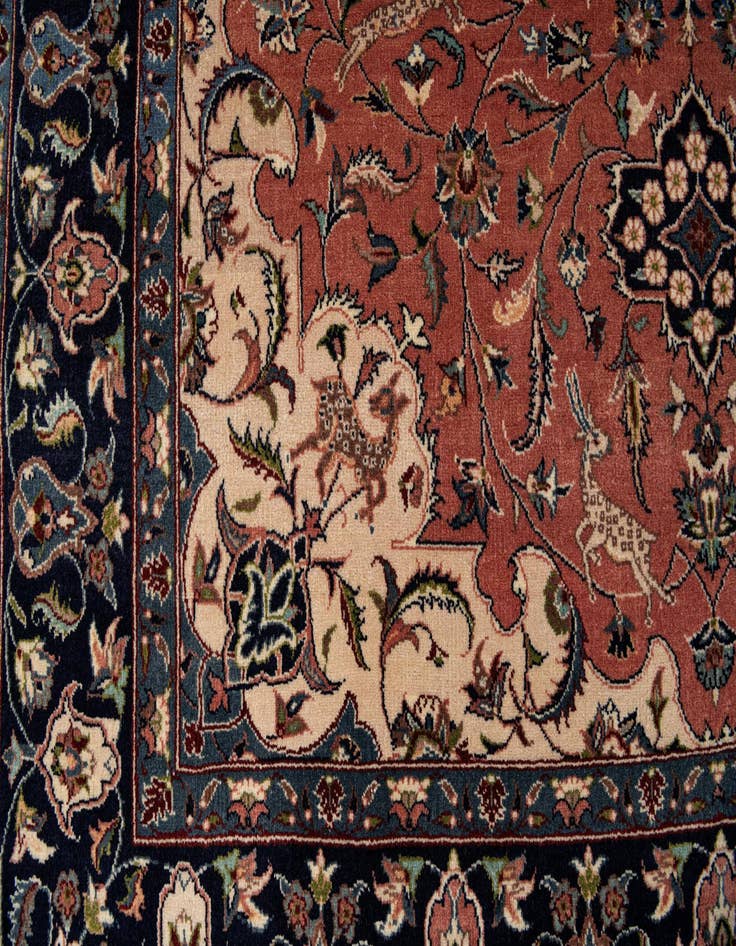 Detail image of 6' 1 x 8' 9  Hand Knotted Isfahan Oriental Wool Rug