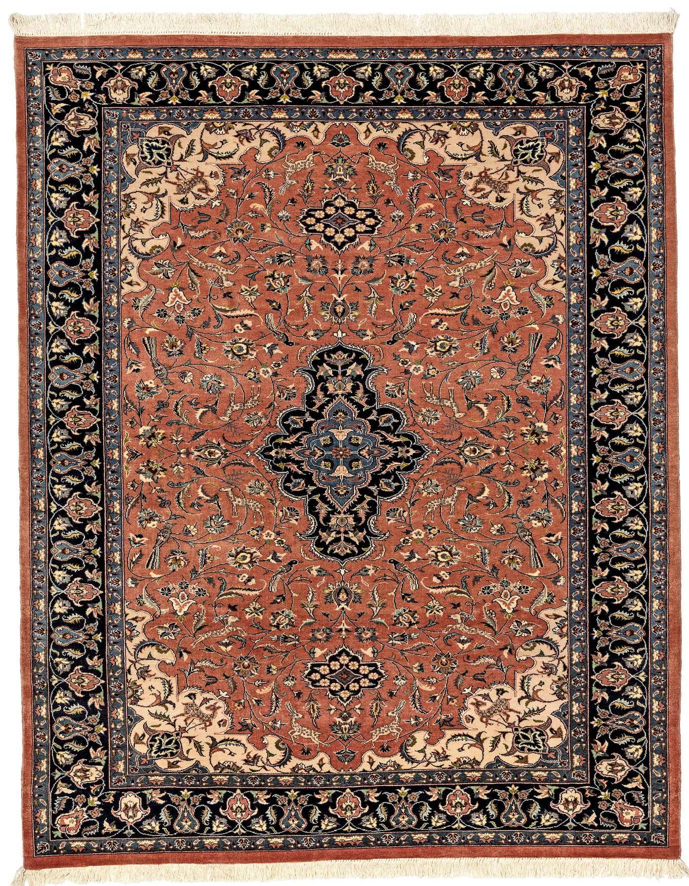 6' 1 x 8' 9 Hand Knotted Isfahan Oriental Wool Rug
