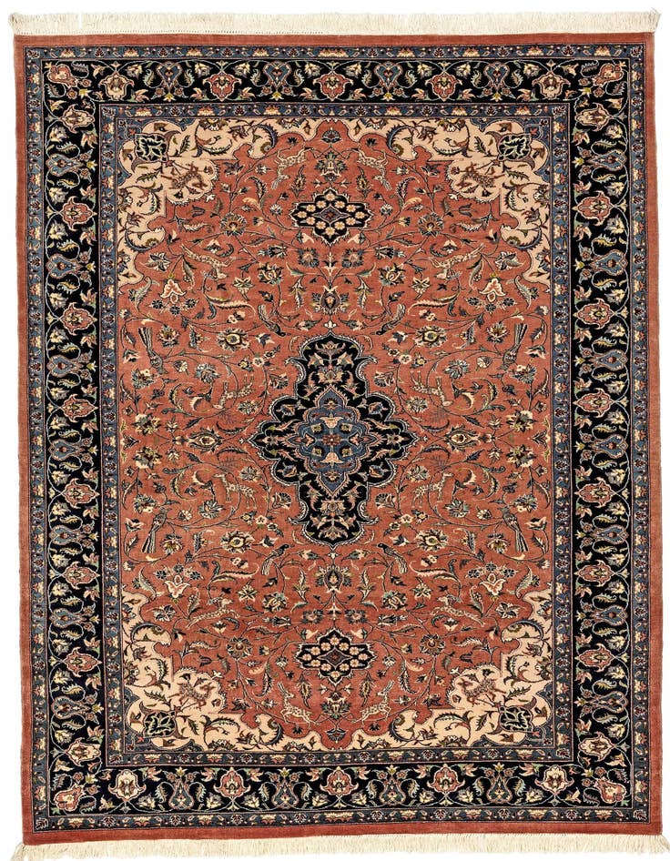 Detail image of 6' 1 x 8' 9 Hand Knotted Isfahan Oriental Wool Rug