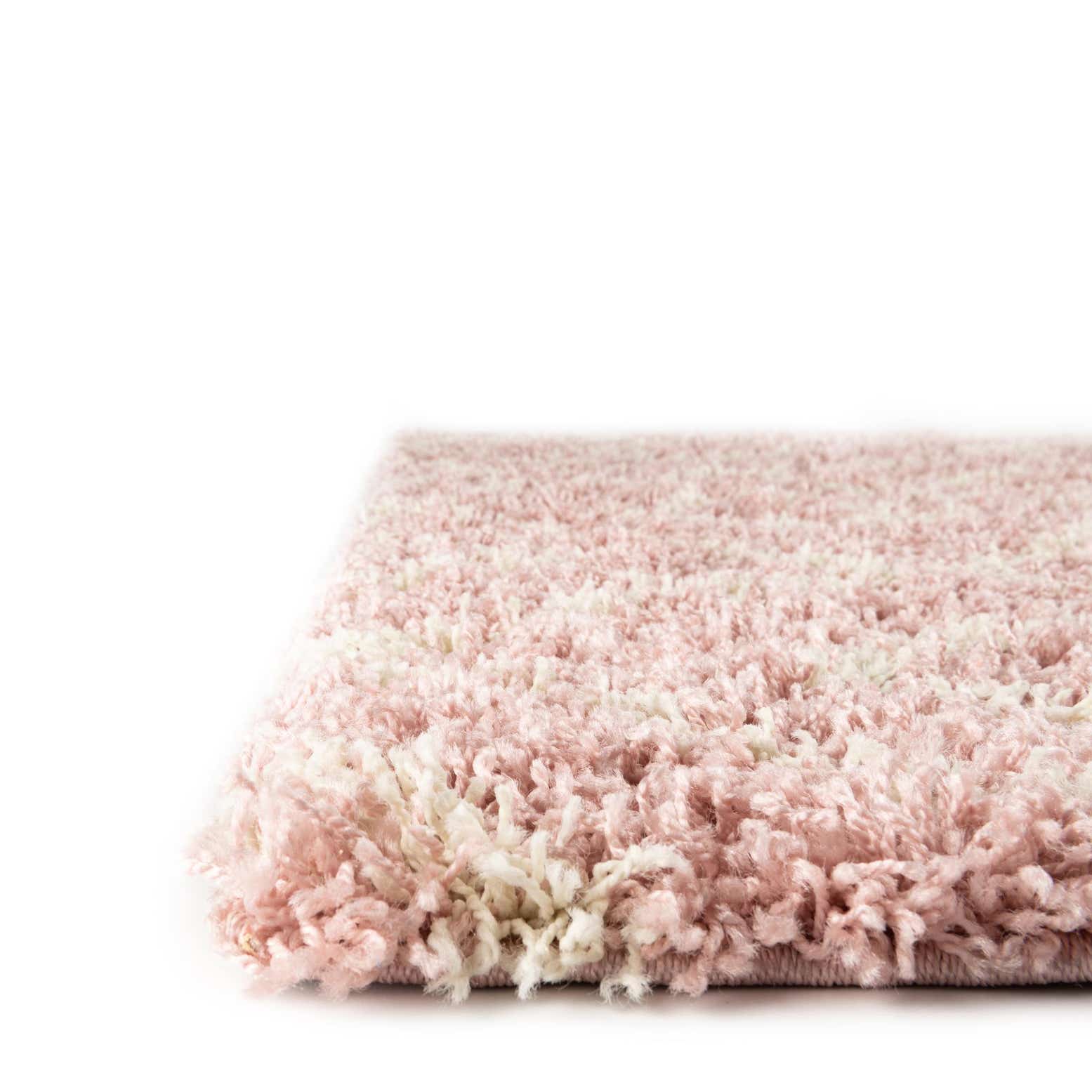 Custom Light Pink Lattice Shag Rug