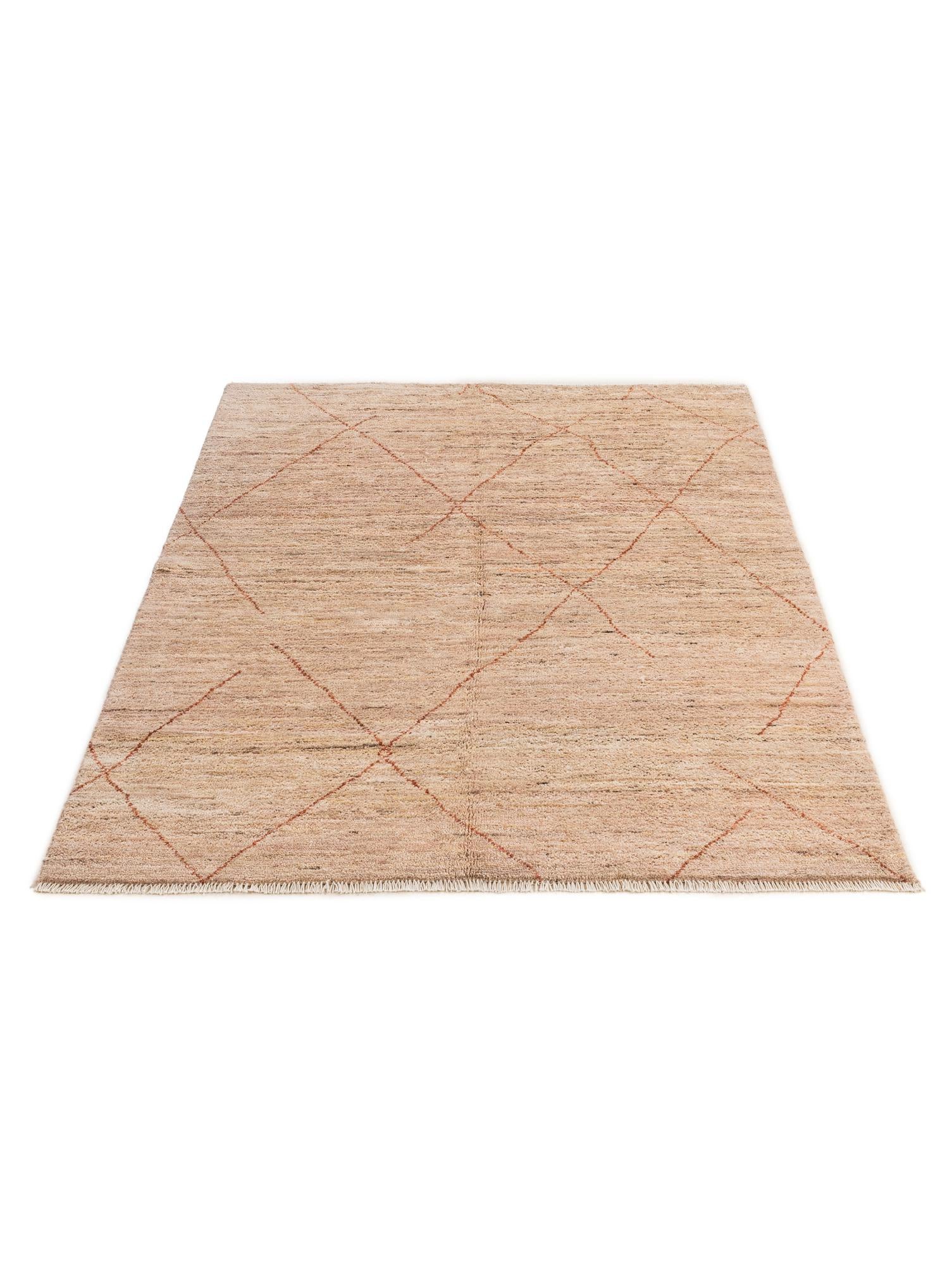 4' 8 x 6' 7 Hand Knotted Moroccan Wool Rug