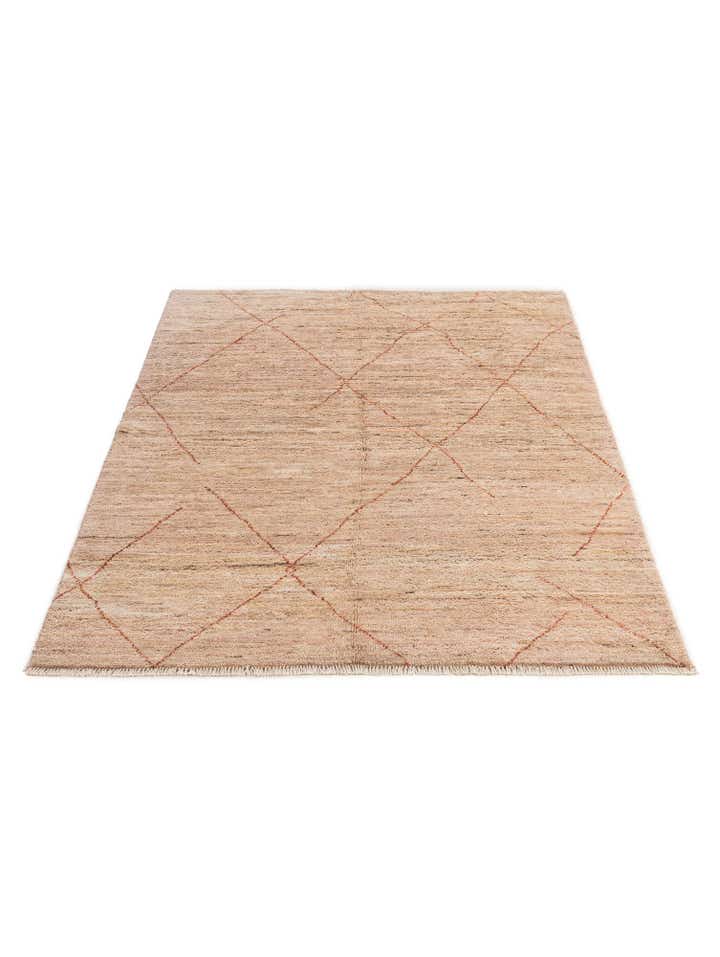 4' 8 x 6' 7 Hand Knotted Moroccan Wool Rug