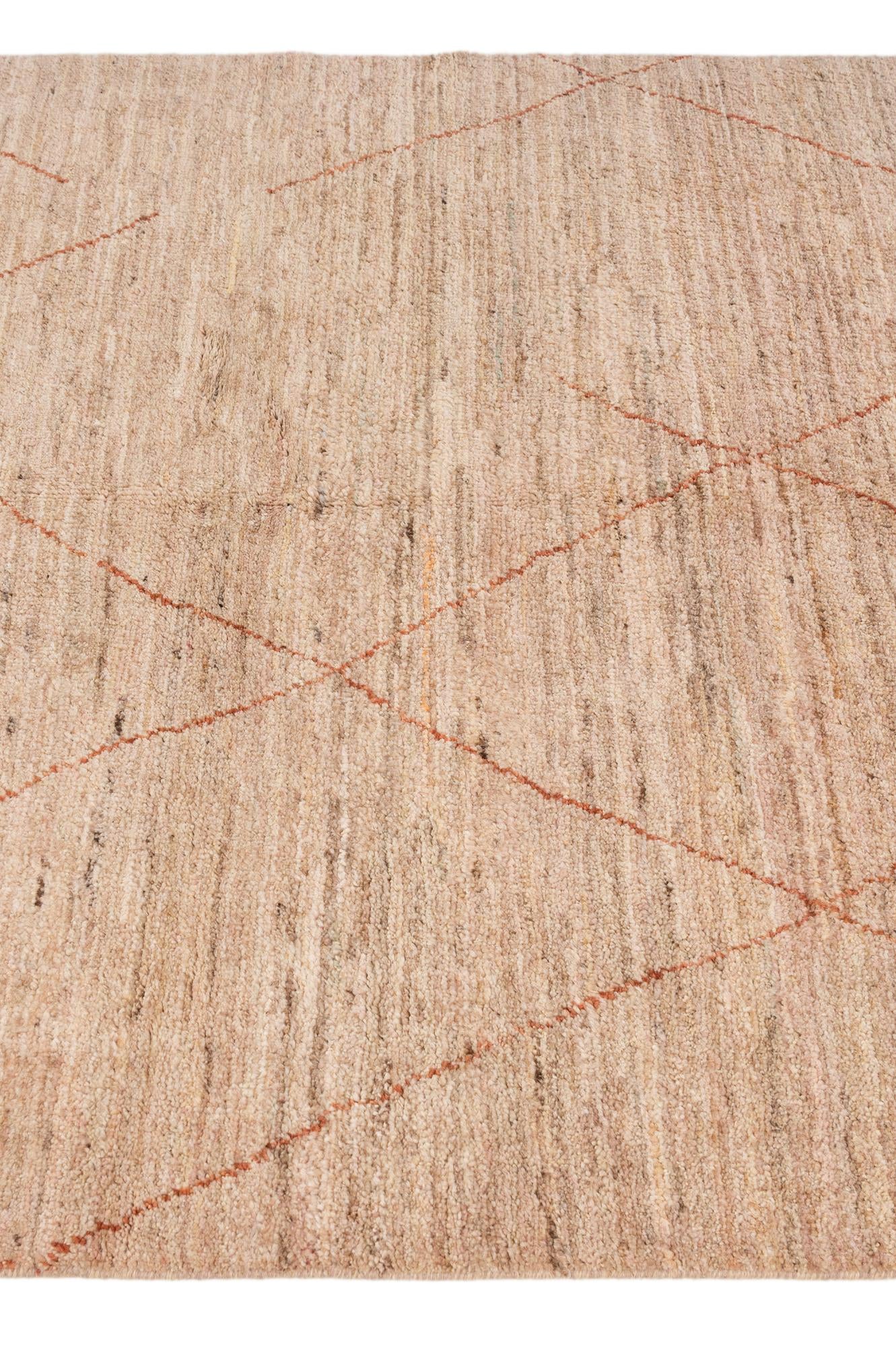 4' 8 x 6' 7 Hand Knotted Moroccan Wool Rug
