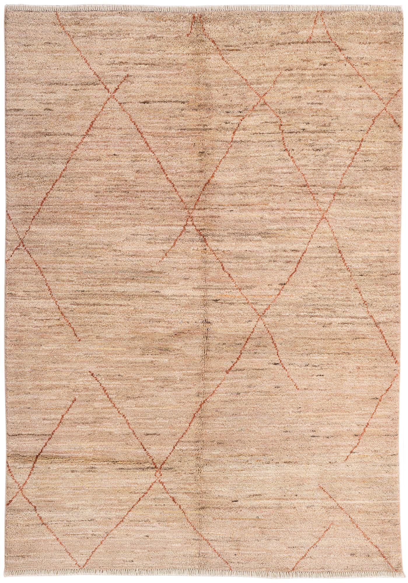 4' 8 x 6' 7 Hand Knotted Moroccan Wool Rug