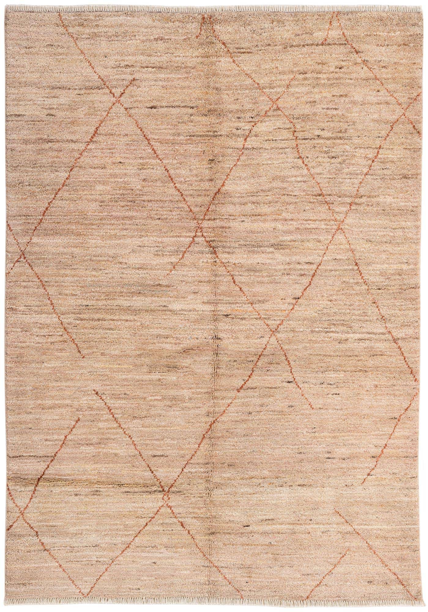 4' 8 x 6' 7 Hand Knotted Moroccan Wool Rug