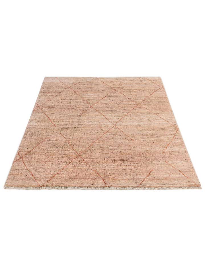 4' 7 x 6' 6 Hand Knotted Moroccan Wool Rug