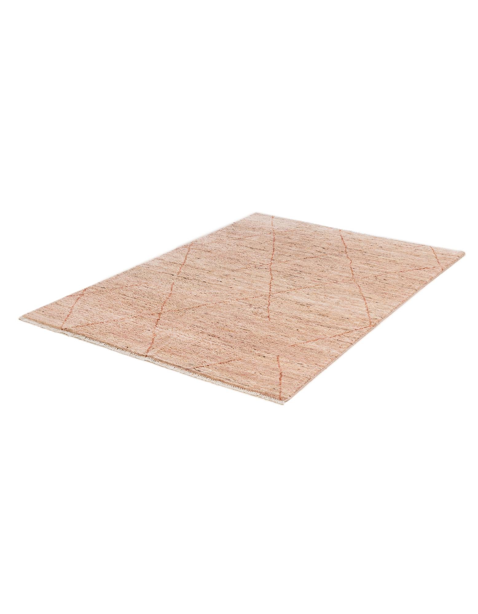 4' 7 x 6' 6 Hand Knotted Moroccan Wool Rug