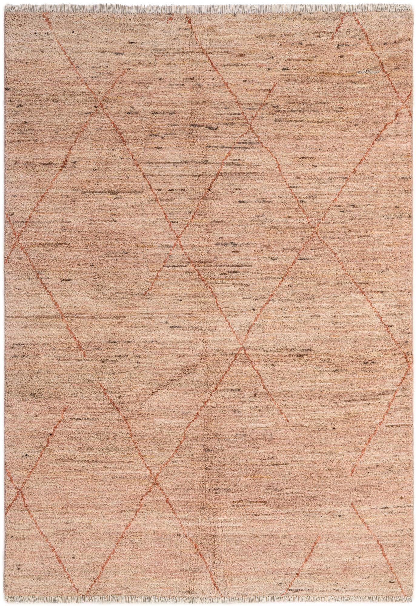 4' 7 x 6' 6 Hand Knotted Moroccan Wool Rug